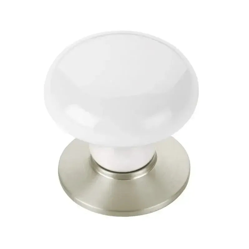 Emtek Perilla de Vestidor Ice de Porcelana, 1-3/4" — Níquel Satinado