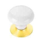 Emtek Perilla de Vestidor Ice de Porcelana, 1-3/4" — Latón sin Laca