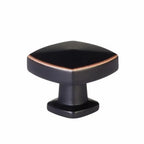 Emtek Perilla de Gabinete Kenter Soft Cuadrada, 1-1/4" — Bronce Aceitado