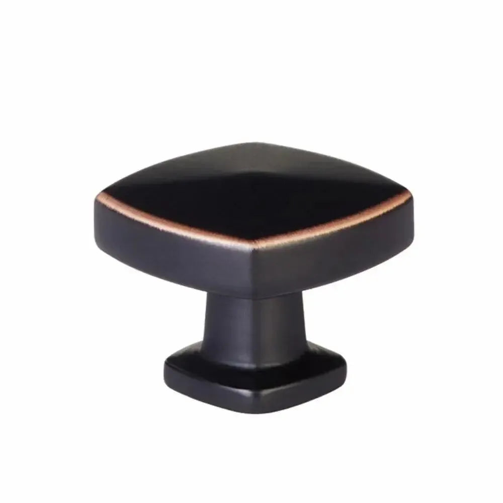 Emtek Perilla de Gabinete Kenter Soft Cuadrada, 1-1/4" — Bronce Aceitado
