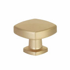 Emtek Perilla de Gabinete Kenter Soft Cuadrada, 1-1/4" — Latón Satinado