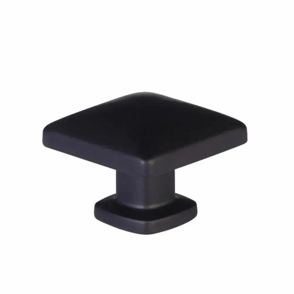 Emtek Perilla de Gabinete Lawson Cuadrada, 1-1/4" — Negro Mate