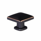 Emtek Perilla de Gabinete Lawson Cuadrada, 1-1/4" — Bronce Aceitado