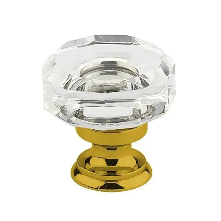 Emtek Perilla Lowell de Vidrio, 1-3/8" — Latón Francés Antiguo