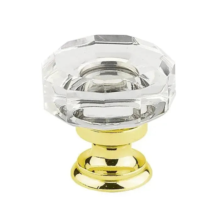Emtek Perilla Lowell de Vidrio, 1-3/8" — Latón Pulido