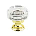Emtek Perilla Lowell de Vidrio, 1-3/8" — Latón Pulido