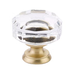 Emtek Perilla Lowell de Vidrio, 1-3/8" — Latón Satinado