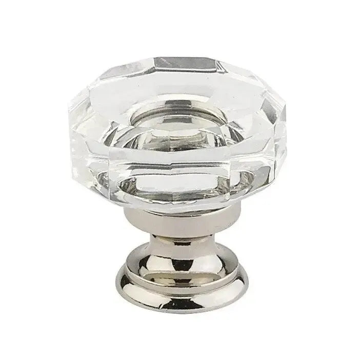 Emtek Perilla Lowell de Vidrio, 1-3/8" — Níquel Satinado