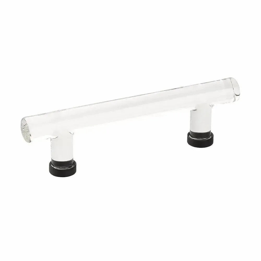 Emtek Jaladera de Barra Moderna de Vidrio, 4" cc — Negro Mate