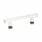 Emtek Jaladera de Barra Moderna de Vidrio, 4" cc — Latón Francés Antiguo