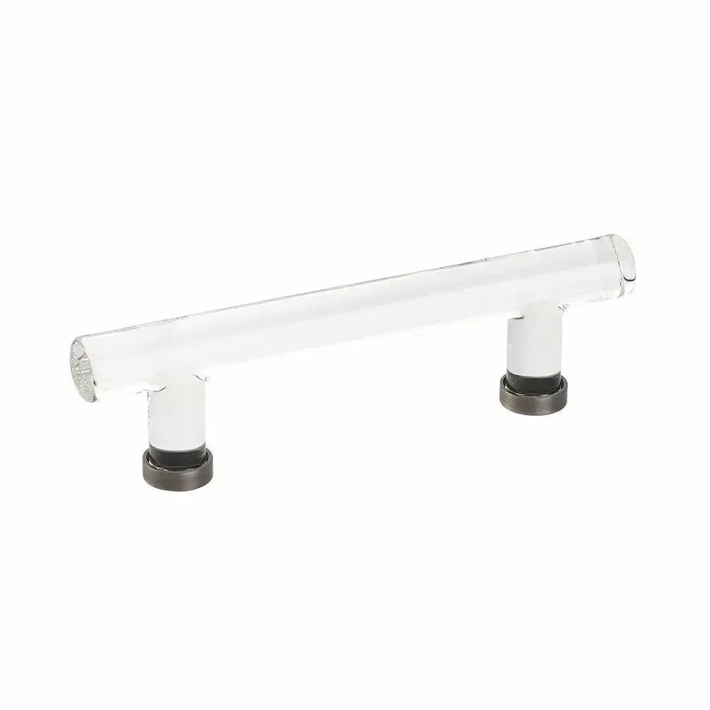 Emtek Jaladera de Barra Moderna de Vidrio, 4" cc — Peltre