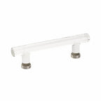 Emtek Jaladera de Barra Moderna de Vidrio, 4" cc — Níquel Satinado