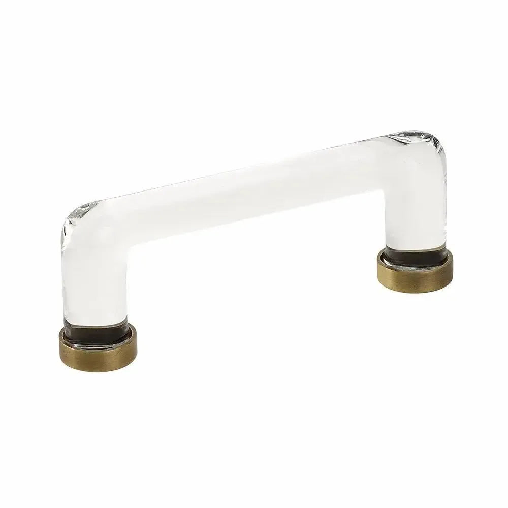 Emtek Jaladera Moderna de Vidrio, 4" cc — Latón Francés Antiguo
