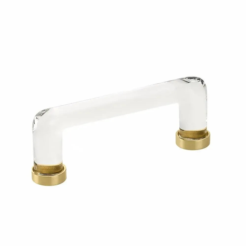 Emtek Jaladera Moderna de Vidrio, 4" cc — Latón Pulido