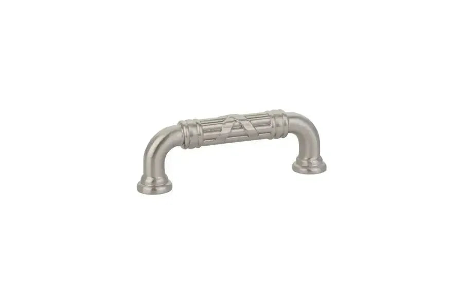 Emtek Jaladera Ribbon Reed Estate — Níquel Satinado