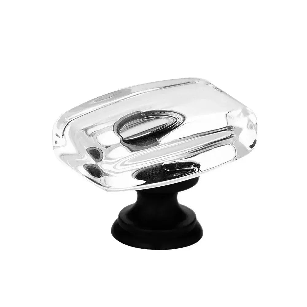 Emtek Perilla Windsor de Vidrio, 1-1/4" — Negro Mate