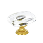Emtek Perilla Windsor de Vidrio, 1-1/4" — Latón sin Laca
