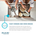 Elkay Tarja Crosstown® Calibre 18 Acero Inoxidable 13-1/2" x 18-1/2" x 9" de Un Tazón de Bar Bajo Cubierta — ambiente de cocina
