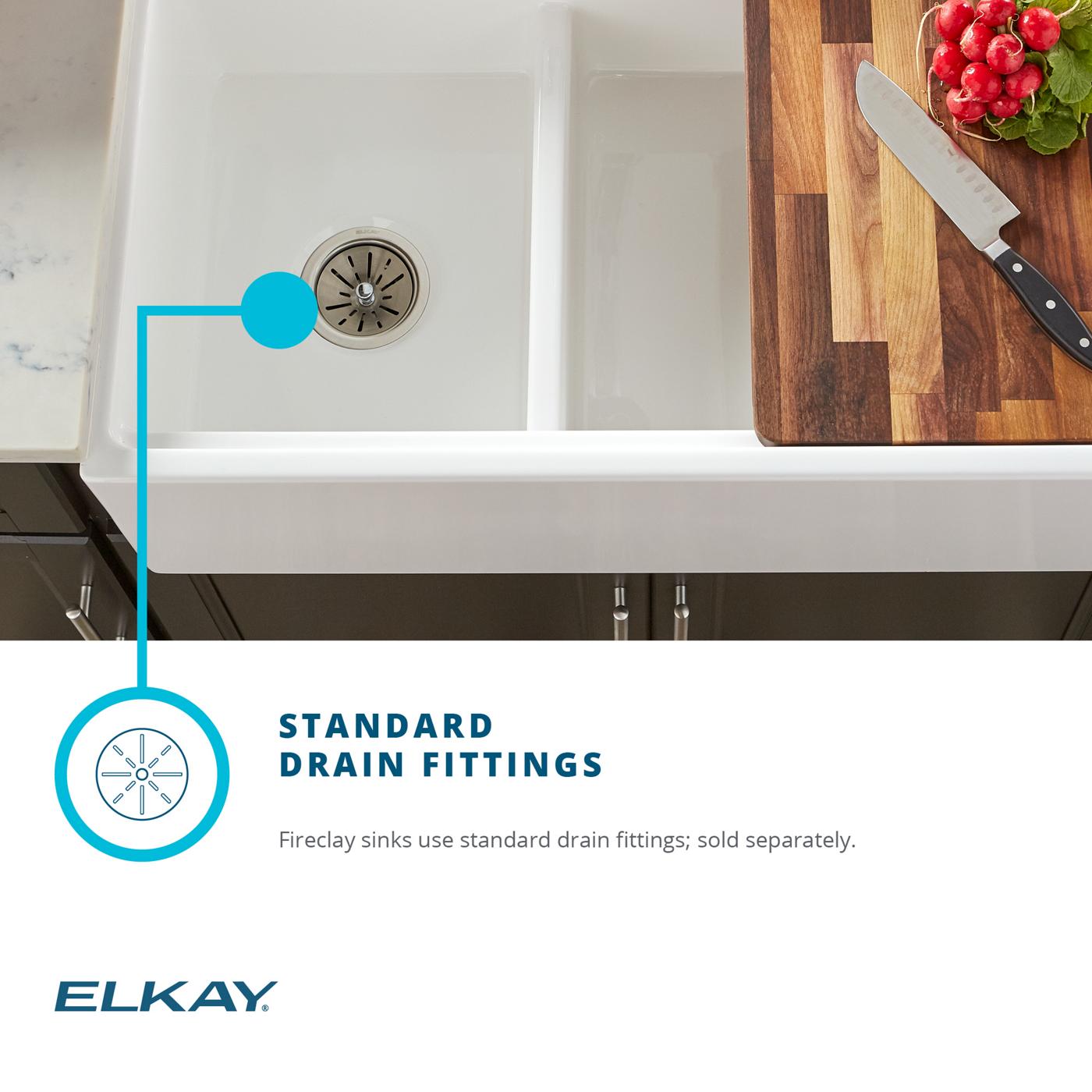 Elkay Tarja Fireclay 30" x 18-13/16" x 9-5/8" de Un Tazón Farmhouse (Kit) — ambiente de cocina