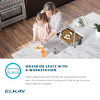 Elkay Tarja Fireclay 33" x 18-13/16" x 9-5/8" de Un Tazón Farmhouse (Kit) — ambiente de cocina