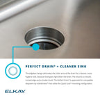 Elkay Tarja Lustertone® Classic Acero Inoxidable 23-1/2" x 18-1/4" x 4-3/8" de Un Tazón Bajo Cubierta ADA con Perfect Drain® — ambiente de cocina