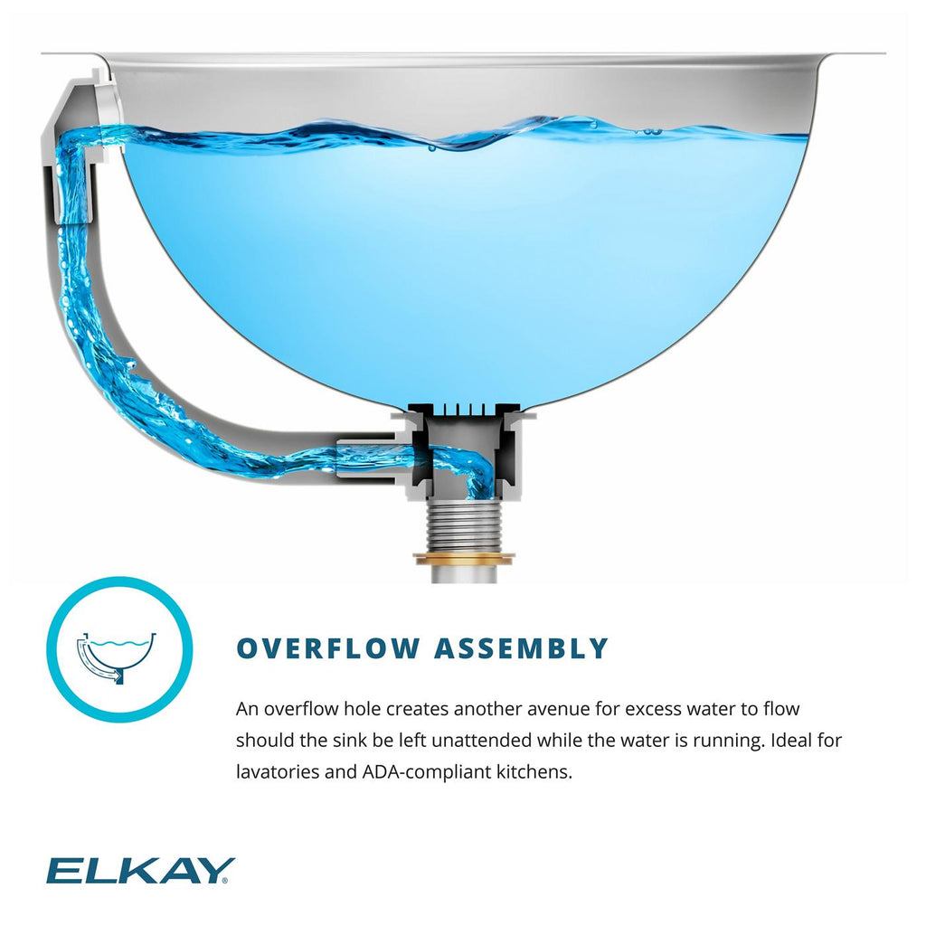 Elkay Tarja Asana® Acero Inoxidable 19-1/2" x 13-5/16" x 6-1/4" de Un Tazón Bajo Cubierta Bathroom — ambiente de cocina