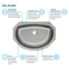 Elkay Tarja Asana® Acero Inoxidable 19-1/2" x 13-5/16" x 6-1/4" de Un Tazón Bajo Cubierta Bathroom — ambiente de cocina