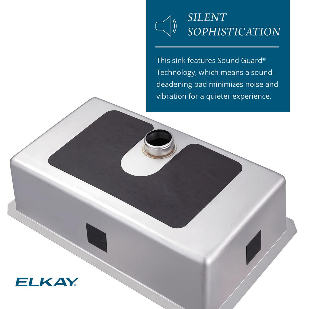 Elkay Tarja Lustertone Iconix® Calibre 16 Acero Inoxidable 32-3/4" x 19-1/2" x 9" de Dos Tazones Bajo Cubierta (Kit) with Perfect Drain® — ambiente de cocina