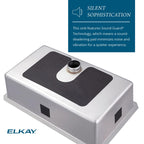 Elkay Tarja Lustertone Iconix® Calibre 16 Acero Inoxidable 32-3/4" x 19-1/2" x 9" de Dos Tazones Bajo Cubierta (Kit) with Perfect Drain® — ambiente de cocina