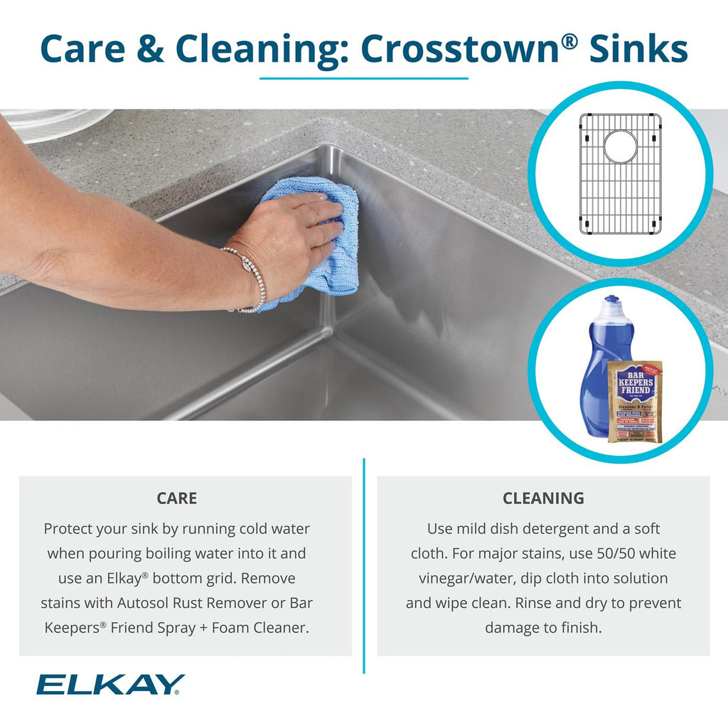 Elkay Tarja Crosstown® Calibre 18 Acero Inoxidable 13-1/2" x 18-1/2" x 9" de Un Tazón de Bar Bajo Cubierta — ambiente de cocina