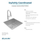 Elkay Tarja Crosstown® Calibre 18 Acero Inoxidable 18-1/2" x 18-1/2" x 9" de Un Tazón Bajo Cubierta (Kit con Llave y Drenaje) — ambiente de cocina