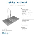 Elkay Tarja Crosstown® Calibre 18 Acero Inoxidable 31-1/2" x 18-1/2" x 9" 40/60 de Dos Tazones Bajo Cubierta (Kit con Llave Rejilla de Fondo y Drenaje) — ambiente de cocina