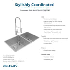 Elkay Tarja Crosstown® Calibre 18 Acero Inoxidable 31-1/2" x 18-1/2" x 9" 60/40 de Dos Tazones Bajo Cubierta (Kit con Llave Rejilla de Fondo y Drenaje) — ambiente de cocina