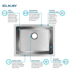 Elkay Tarja Crosstown® Calibre 16 Acero Inoxidable 23-1/2" x 18-1/4" x 10" de Un Tazón Bajo Cubierta — ambiente de cocina