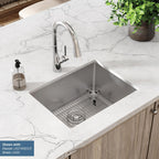 Elkay Tarja Crosstown® Calibre 16 Acero Inoxidable 23-1/2" x 18-1/4" x 10" de Un Tazón Bajo Cubierta (Kit) — ambiente de cocina