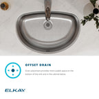 Elkay Tarja Asana® Acero Inoxidable 19-1/2" x 13-5/16" x 6-1/4" de Un Tazón Bajo Cubierta Bathroom — ambiente de cocina