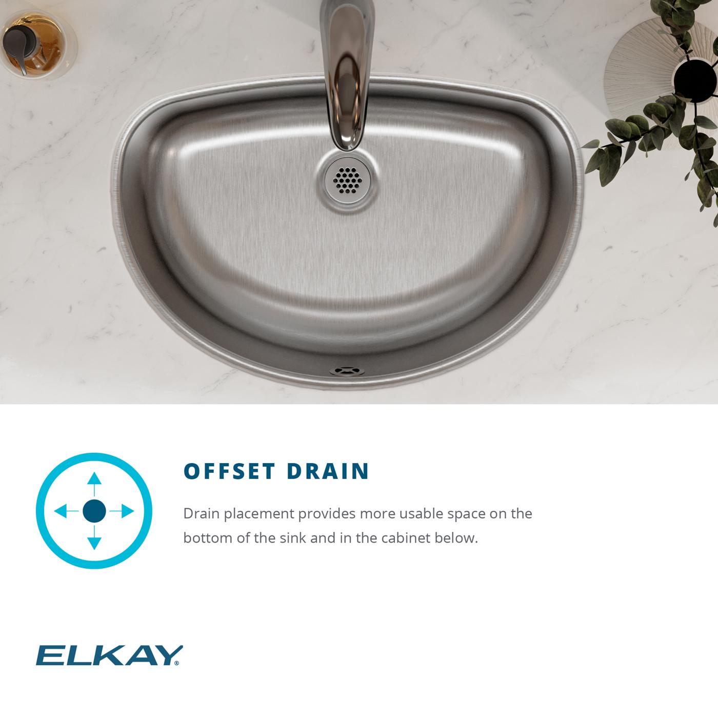 Elkay Tarja Asana® Acero Inoxidable 19-1/2" x 13-5/16" x 6-1/4" de Un Tazón Bajo Cubierta Bathroom — ambiente de cocina