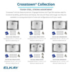 Elkay Tarja Crosstown® Calibre 16 Acero Inoxidable 30-1/2" x 18-1/2" x 8" de Un Tazón Bajo Cubierta (Kit) — ambiente de cocina