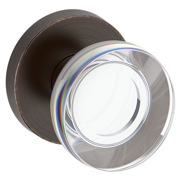 Baldwin Hardware Reserve Perilla Contemporary Crystal — Bronce veneciano — Contemporary Round — Dummy completo