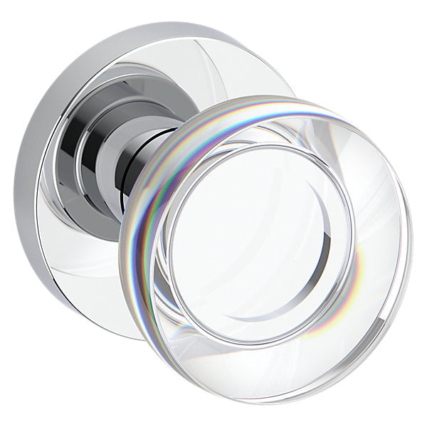 Baldwin Hardware Reserve Perilla Contemporary Crystal — Cromo pulido — Contemporary Round — Dummy completo
