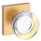Baldwin Hardware Reserve Perilla Contemporary Crystal — Latón satinado Lifetime — Contemporary Square — Dummy completo