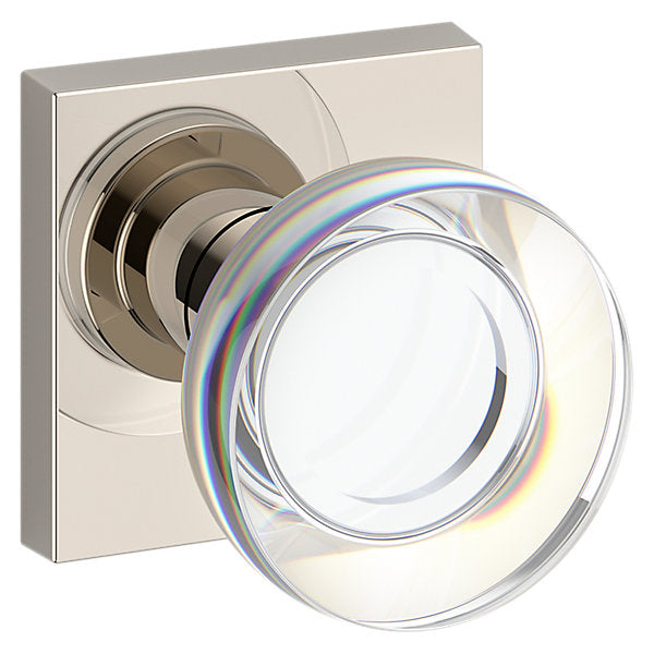Baldwin Hardware Reserve Perilla Contemporary Crystal — Níquel pulido Lifetime — Contemporary Square — Dummy completo
