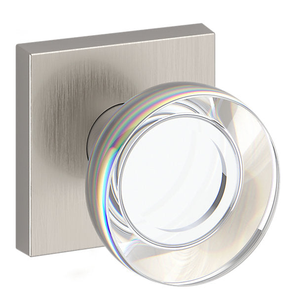 Baldwin Hardware Reserve Perilla Contemporary Crystal — Níquel satinado — Contemporary Square — Dummy completo
