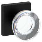 Baldwin Hardware Reserve Perilla Contemporary Crystal — Negro satinado — Contemporary Square — Dummy completo