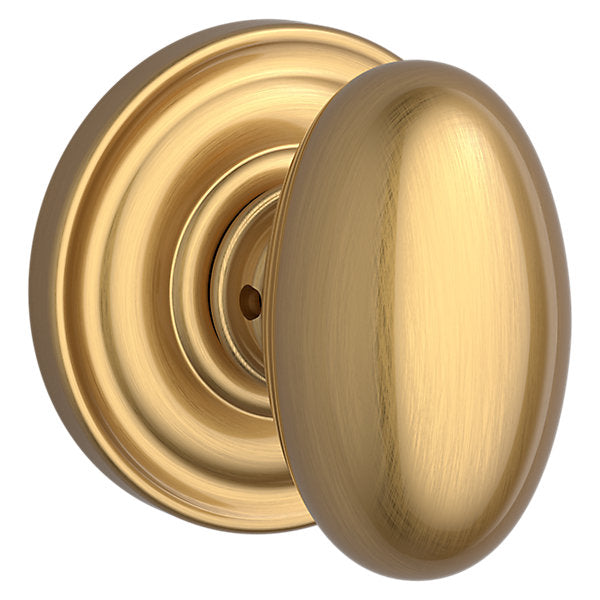 Baldwin Hardware Reserve Perilla Ellipse — Latón satinado Lifetime — Traditional Round — Dummy completo