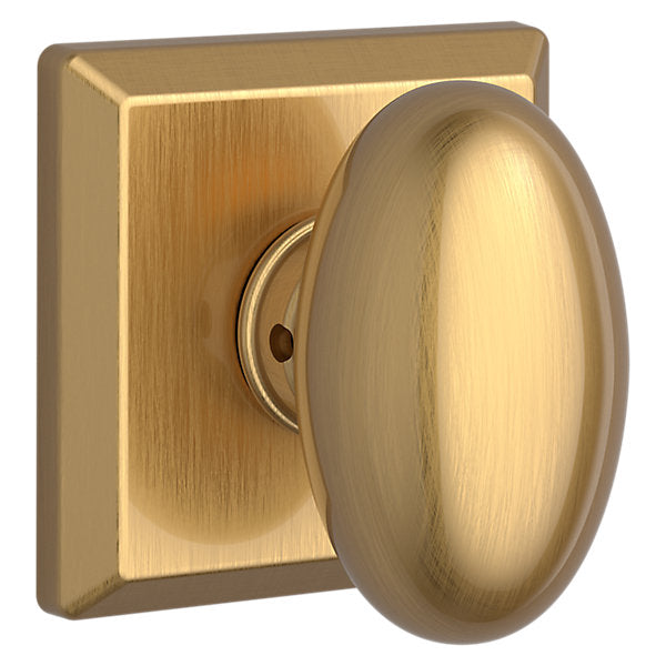 Baldwin Hardware Reserve Perilla Ellipse — Latón satinado Lifetime — Traditional Square — Dummy completo