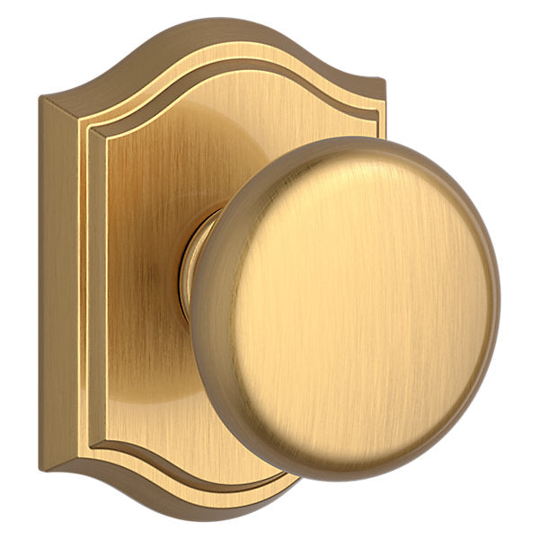 Baldwin Hardware Reserve Perilla Round — Latón satinado Lifetime — Traditional Arch — Dummy completo