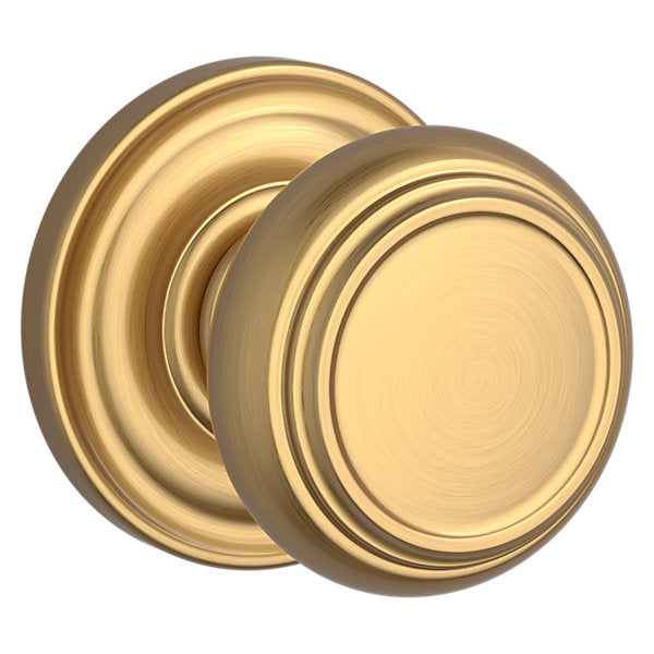 Baldwin Hardware Reserve Perilla Traditional — Latón satinado Lifetime — Traditional Round — Dummy completo