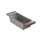 Julien · Contenedor Hondo Deslizante con Asas de Madera — Nogal / 6″ × 17⅜″ · tarja Fira · alto 4¼″