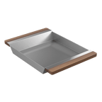 Julien · Charola Deslizante con Asas de Madera — Nogal / 12″ × 17⅜″ · tarja Fira · alto 2¼″